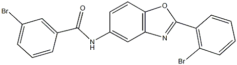 3-bromo-N-[2-(2-bromophenyl)-1,3-benzoxazol-5-yl]benzamide Struktur