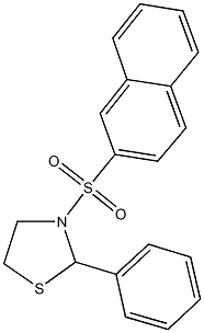 3-(2-naphthylsulfonyl)-2-phenyl-1,3-thiazolidine Struktur