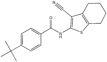 N-(3-cyano-4,5,6,7-tetrahydro-1-benzothien-2-yl)-4-(1,1-dimethylethyl)benzamide Struktur