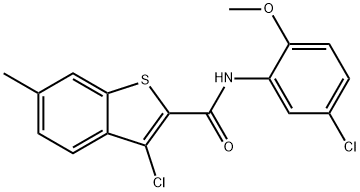 3-chloro-N-(5-chloro-2-methoxyphenyl)-6-methyl-1-benzothiophene-2-carboxamide Struktur