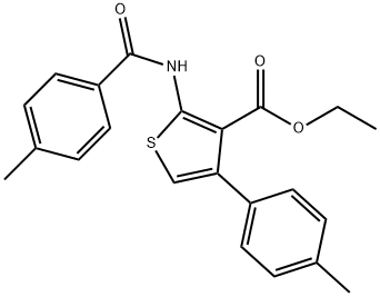 ethyl 2-[(4-methylbenzoyl)amino]-4-(4-methylphenyl)-3-thiophenecarboxylate Struktur