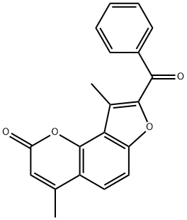 8-benzoyl-4,9-dimethyl-2H-furo[2,3-h]chromen-2-one Struktur