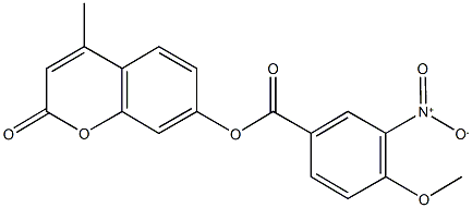 4-methyl-2-oxo-2H-chromen-7-yl 3-nitro-4-methoxybenzoate Struktur