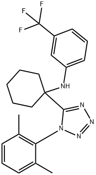 N-{1-[1-(2,6-dimethylphenyl)-1H-tetraazol-5-yl]cyclohexyl}-N-[3-(trifluoromethyl)phenyl]amine Struktur