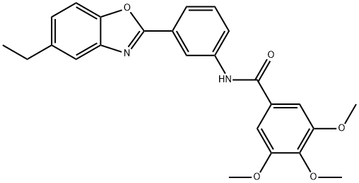 N-[3-(5-ethyl-1,3-benzoxazol-2-yl)phenyl]-3,4,5-trimethoxybenzamide Struktur