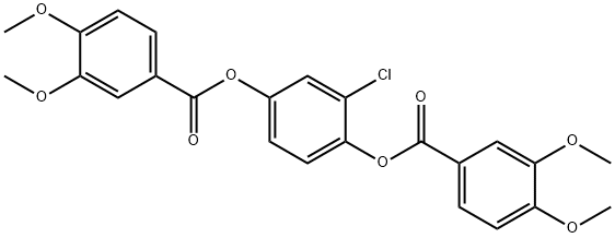 2-chloro-4-[(3,4-dimethoxybenzoyl)oxy]phenyl 3,4-dimethoxybenzoate Struktur