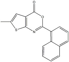 6-methyl-2-(1-naphthyl)-4H-thieno[2,3-d][1,3]oxazin-4-one Struktur