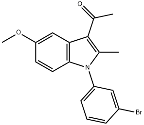 1-[1-(3-bromophenyl)-5-methoxy-2-methyl-1H-indol-3-yl]ethanone Struktur