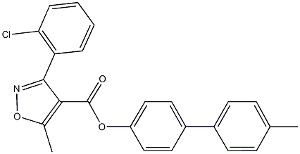 4'-methyl[1,1'-biphenyl]-4-yl 3-(2-chlorophenyl)-5-methylisoxazole-4-carboxylate Struktur