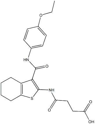 4-({3-[(4-ethoxyanilino)carbonyl]-4,5,6,7-tetrahydro-1-benzothien-2-yl}amino)-4-oxobutanoic acid Struktur