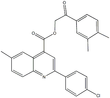 2-(3,4-dimethylphenyl)-2-oxoethyl 2-(4-chlorophenyl)-6-methyl-4-quinolinecarboxylate Struktur