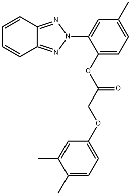 2-(2H-1,2,3-benzotriazol-2-yl)-4-methylphenyl (3,4-dimethylphenoxy)acetate Struktur