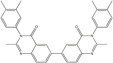 3,3'-bis(3,4-dimethylphenyl)-2,2'-dimethyl-4,4'(3H,3'H)-dioxo-6,6'-biquinazoline Struktur