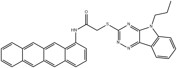 N-(1-naphthyl)-2-[(5-propyl-5H-[1,2,4]triazino[5,6-b]indol-3-yl)sulfanyl]acetamide Struktur