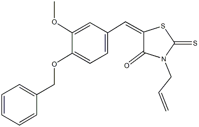 3-allyl-5-[4-(benzyloxy)-3-methoxybenzylidene]-2-thioxo-1,3-thiazolidin-4-one Struktur