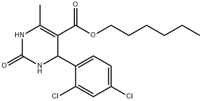 hexyl 4-(2,4-dichlorophenyl)-6-methyl-2-oxo-1,2,3,4-tetrahydro-5-pyrimidinecarboxylate Struktur