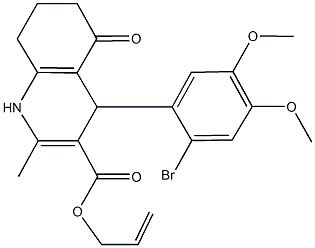 allyl 4-(2-bromo-4,5-dimethoxyphenyl)-2-methyl-5-oxo-1,4,5,6,7,8-hexahydro-3-quinolinecarboxylate Struktur