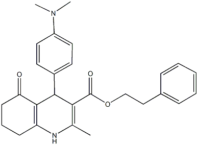 2-phenylethyl 4-[4-(dimethylamino)phenyl]-2-methyl-5-oxo-1,4,5,6,7,8-hexahydro-3-quinolinecarboxylate Struktur