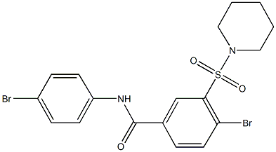 4-bromo-N-(4-bromophenyl)-3-(1-piperidinylsulfonyl)benzamide Struktur