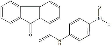 N-{4-nitrophenyl}-9-oxo-9H-fluorene-1-carboxamide Struktur