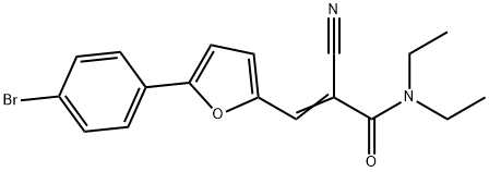 3-[5-(4-bromophenyl)-2-furyl]-2-cyano-N,N-diethylacrylamide Struktur