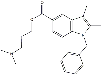 3-(dimethylamino)propyl 1-benzyl-2,3-dimethyl-1H-indole-5-carboxylate Struktur