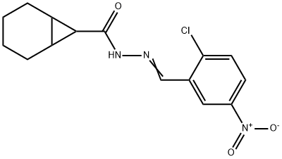 N'-{2-chloro-5-nitrobenzylidene}bicyclo[4.1.0]heptane-7-carbohydrazide Struktur