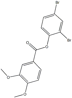 2,4-dibromophenyl 3,4-dimethoxybenzoate Struktur