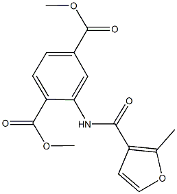 dimethyl 2-[(2-methyl-3-furoyl)amino]terephthalate Struktur