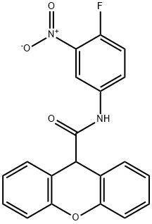 N-{4-fluoro-3-nitrophenyl}-9H-xanthene-9-carboxamide Struktur