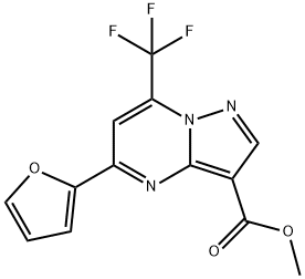 methyl 5-(2-furyl)-7-(trifluoromethyl)pyrazolo[1,5-a]pyrimidine-3-carboxylate Struktur