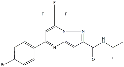 5-(4-bromophenyl)-N-isopropyl-7-(trifluoromethyl)pyrazolo[1,5-a]pyrimidine-2-carboxamide Struktur