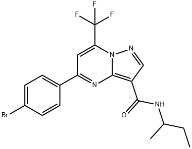 5-(4-bromophenyl)-N-(sec-butyl)-7-(trifluoromethyl)pyrazolo[1,5-a]pyrimidine-3-carboxamide Struktur