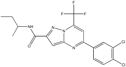 N-(sec-butyl)-5-(3,4-dichlorophenyl)-7-(trifluoromethyl)pyrazolo[1,5-a]pyrimidine-2-carboxamide Struktur