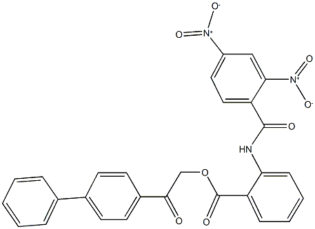 2-[1,1'-biphenyl]-4-yl-2-oxoethyl 2-({2,4-dinitrobenzoyl}amino)benzoate Struktur