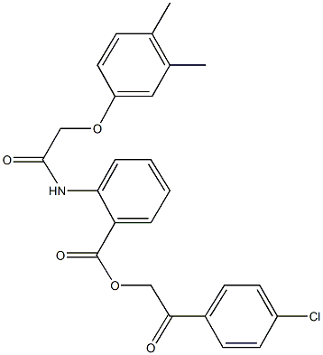 2-(4-chlorophenyl)-2-oxoethyl 2-{[(3,4-dimethylphenoxy)acetyl]amino}benzoate Struktur