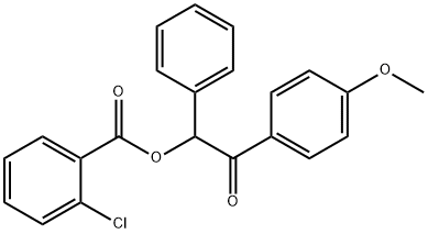 2-(4-methoxyphenyl)-2-oxo-1-phenylethyl 2-chlorobenzoate Struktur