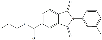 propyl 2-(3-methylphenyl)-1,3-dioxo-5-isoindolinecarboxylate Struktur