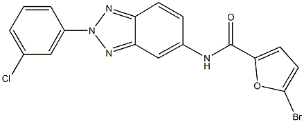 5-bromo-N-[2-(3-chlorophenyl)-2H-1,2,3-benzotriazol-5-yl]-2-furamide Struktur