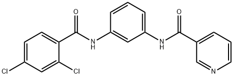 N-{3-[(2,4-dichlorobenzoyl)amino]phenyl}nicotinamide Struktur