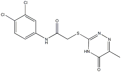 N-(3,4-dichlorophenyl)-2-[(6-methyl-5-oxo-4,5-dihydro-1,2,4-triazin-3-yl)sulfanyl]acetamide Struktur