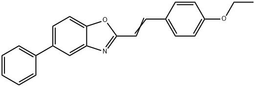 ethyl 4-[2-(5-phenyl-1,3-benzoxazol-2-yl)vinyl]phenyl ether Struktur