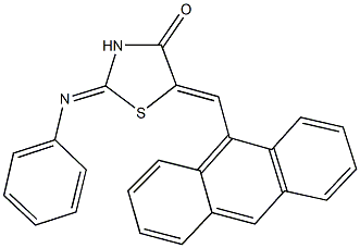 5-(9-anthrylmethylene)-2-(phenylimino)-1,3-thiazolidin-4-one Struktur