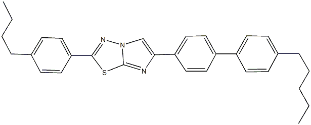 2-(4-butylphenyl)-6-(4'-pentyl[1,1'-biphenyl]-4-yl)imidazo[2,1-b][1,3,4]thiadiazole Struktur