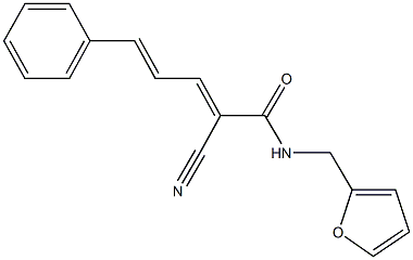 2-cyano-N-(2-furylmethyl)-5-phenyl-2,4-pentadienamide Struktur