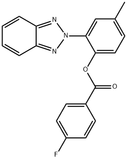 2-(2H-1,2,3-benzotriazol-2-yl)-4-methylphenyl 4-fluorobenzoate Struktur