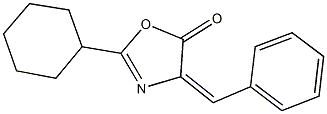 4-benzylidene-2-cyclohexyl-1,3-oxazol-5(4H)-one Struktur