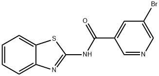 N-(1,3-benzothiazol-2-yl)-5-bromonicotinamide Struktur