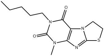 1-methyl-3-pentyl-6,7-dihydro[1,3]thiazolo[2,3-f]purine-2,4(1H,3H)-dione Struktur