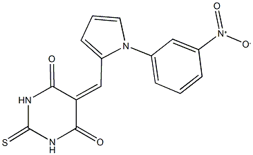 5-[(1-{3-nitrophenyl}-1H-pyrrol-2-yl)methylene]-2-thioxodihydropyrimidine-4,6(1H,5H)-dione Struktur